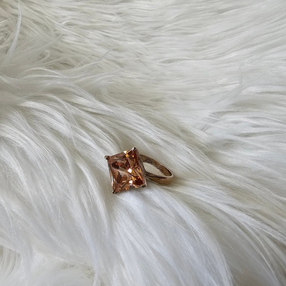 Large Jewel Cocktail Ring Rose Gold Size 6